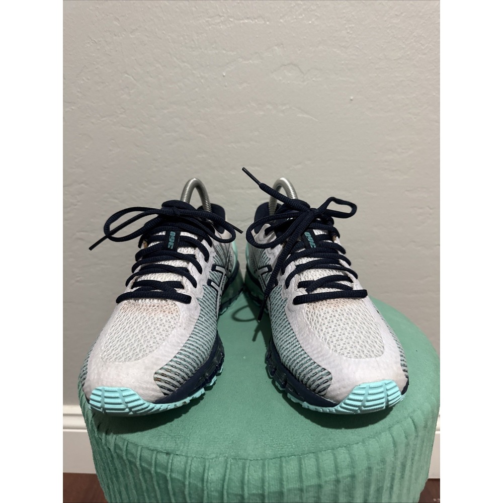 ASICS Gel Quantum 360 CM Womens White Aruba Blue Running Shoes T6G6N Size 7.5 - Picture 2 of 9